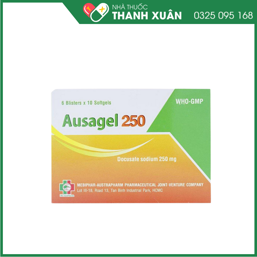 Ausagel 250 điều trị triệu chứng táo bón